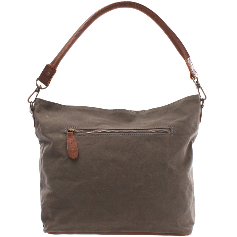 Leconi Schultertasche Umhängetasche Ledertasche Canvas Leder grau LE0039 50% Rabatt für begrenzte Zeit
