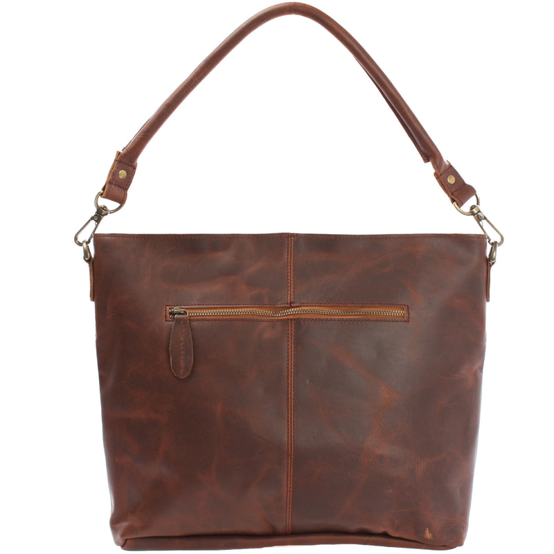 Leconi Schultertasche Umhängetasche Ledertasche Leder braun LE0039 Verkauf