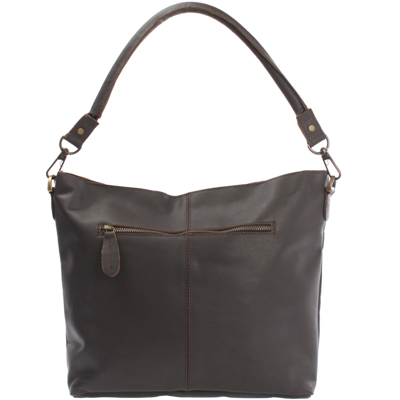 Leconi Schultertasche Umhängetasche Ledertasche Leder dunkelbraun LE0039 Angebote