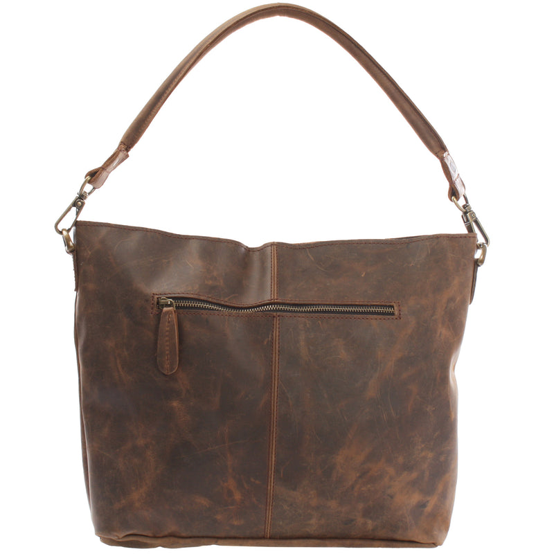 Leconi Schultertasche Umhängetasche Ledertasche Leder schlamm LE0039 im Angebot
