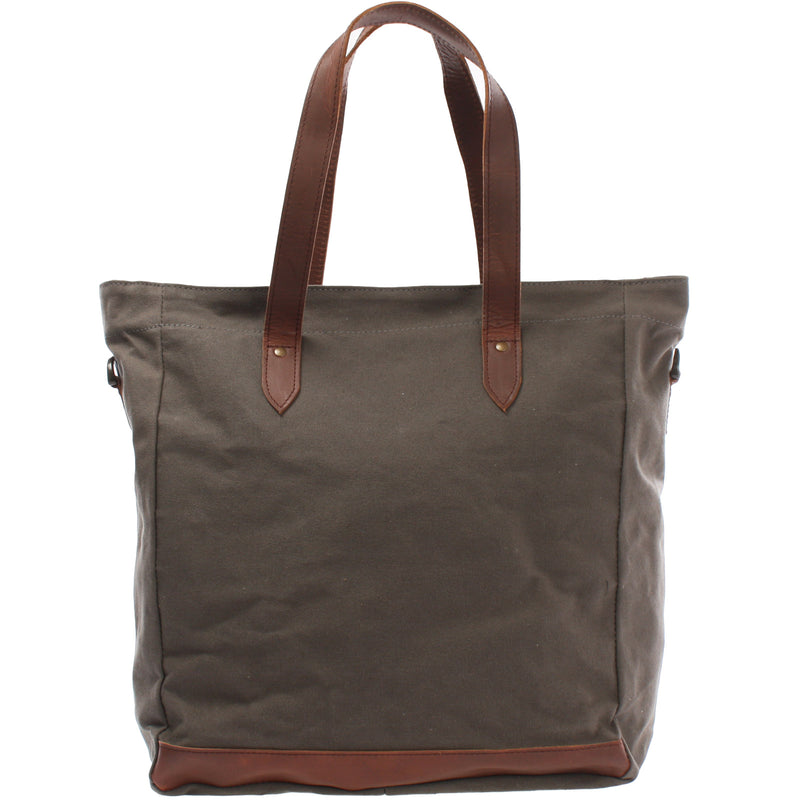 Leconi Shopper Beuteltasche Damentasche Canvas Leder grau LE0040 Fabrikverkauf