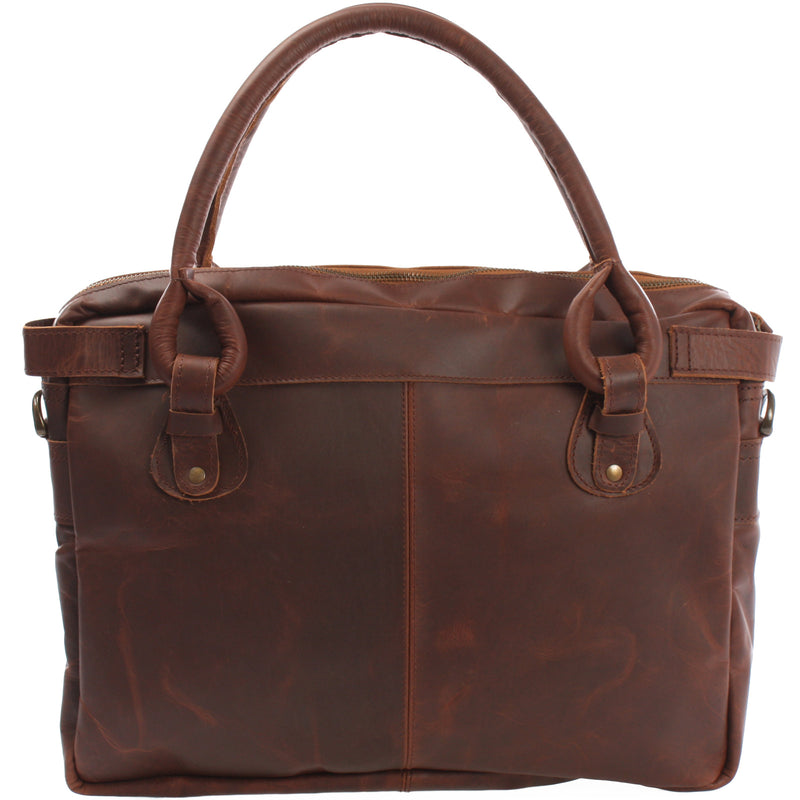 Leconi Schultertasche Henkeltasche Damentasche Handtasche Leder braun LE0050 Preisnachlass