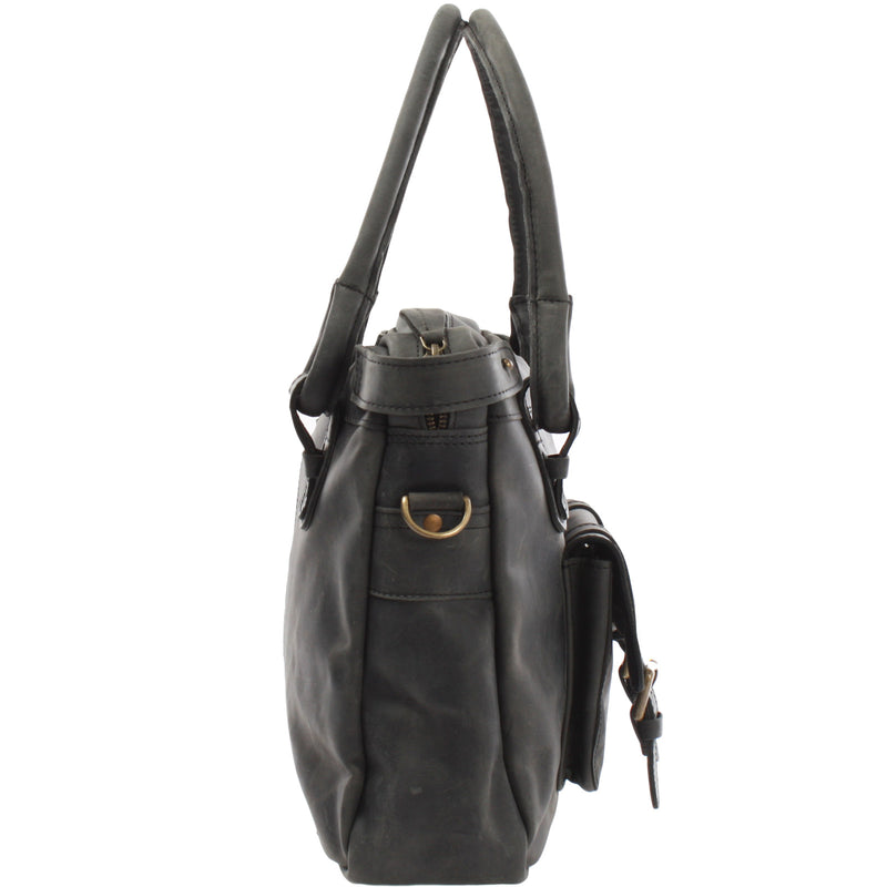 Leconi Schultertasche Henkeltasche Damentasche Handtasche Leder grau LE0050 Saisonschlussverkauf