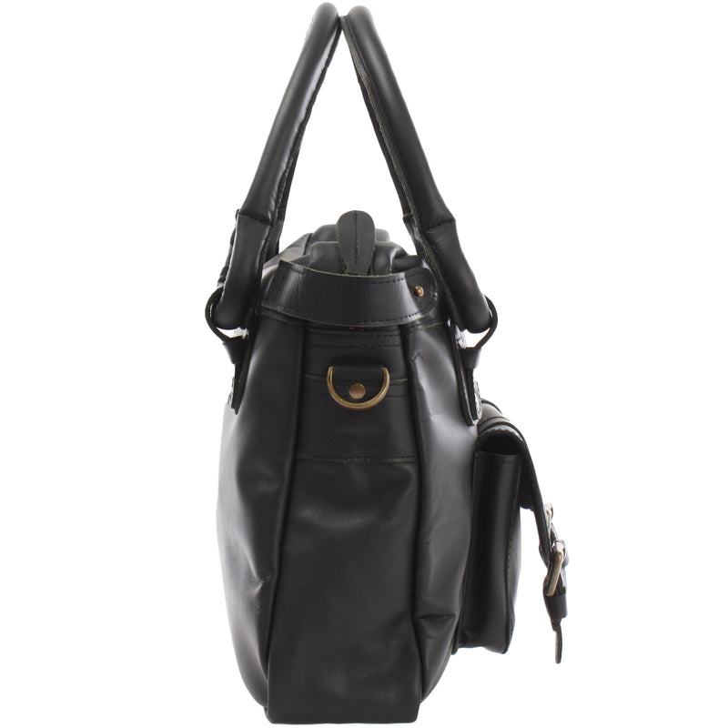 Leconi Schultertasche Henkeltasche Damentasche Handtasche Leder schwarz LE0050 Cyber Monday