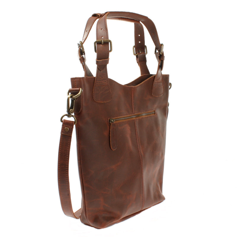 Leconi Umhängetasche Schultertasche Henkeltasche Damentasche Leder braun LE0054 Jubiläumsangebot