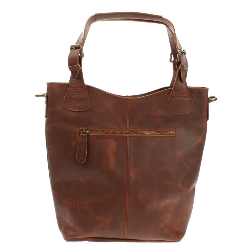 Leconi Umhängetasche Schultertasche Henkeltasche Damentasche Leder braun LE0054 Jubiläumsangebot