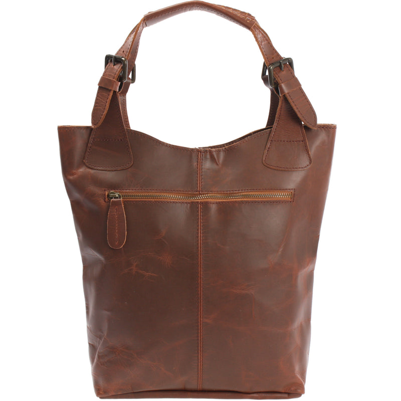 Leconi Shopper Henkeltasche Damentasche Leder braun LE0033 Bestseller