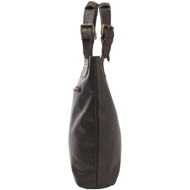 Leconi Henkeltasche Schultertasche Shopper Leder dunkelbraun LE0033 Saisonale Angebote