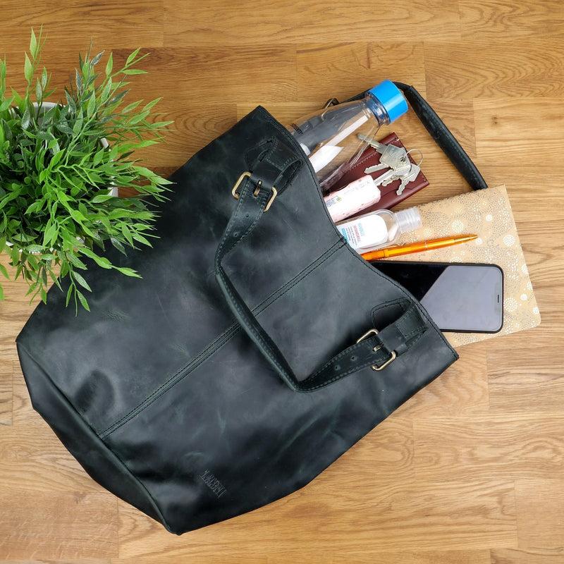 Leconi Henkeltasche Ledertasche Damentasche Leder grau LE0033 Räumungsverkauf