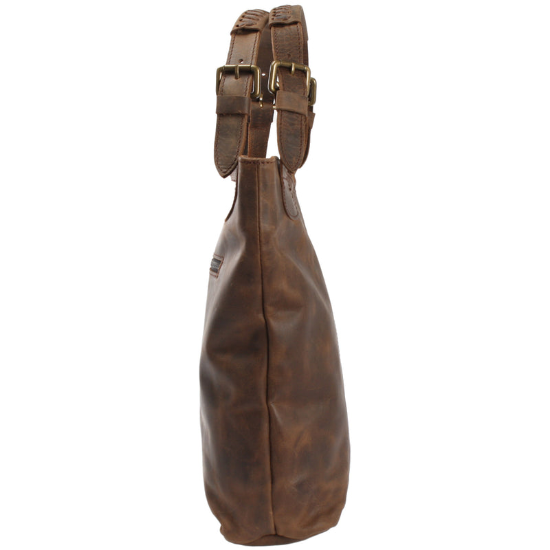 Leconi Henkeltasche Ledertasche Damentasche Leder schlamm LE0033 Kauf eins, bekomm eins gratis