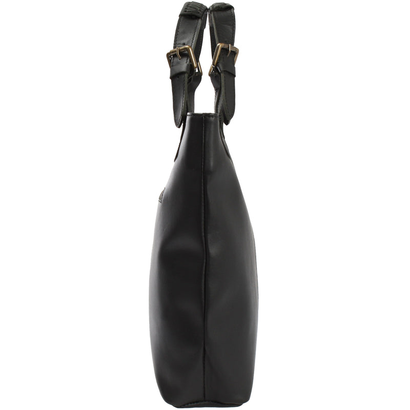 Leconi Shopper Henkeltasche Damentasche Leder schwarz LE0033 Tägliche Deals