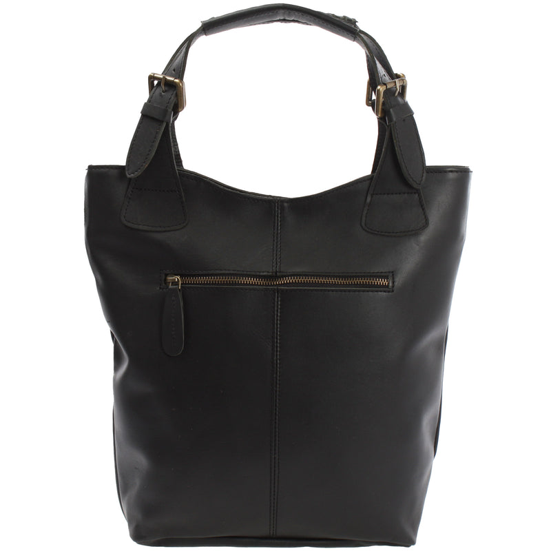 Leconi Shopper Henkeltasche Damentasche Leder schwarz LE0033 Tägliche Deals