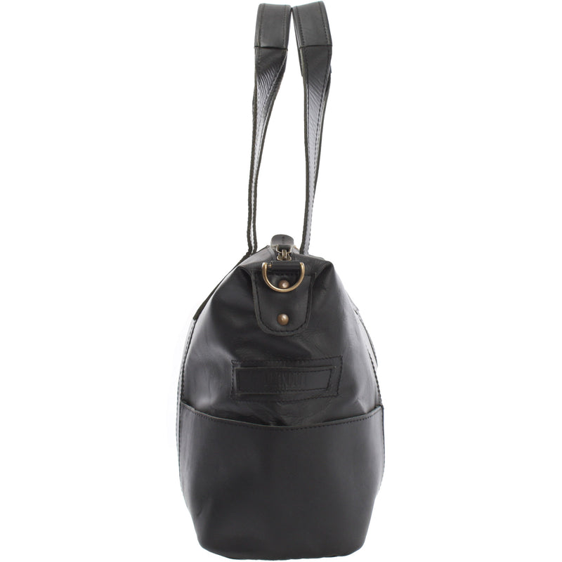 Leconi Shopper Schultertasche Henkeltasche Leder schwarz LE0034 Super Sparpreis