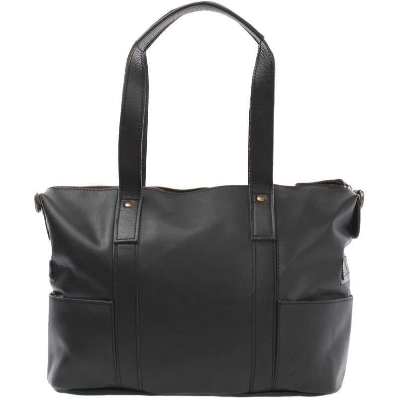 Leconi Shopper Schultertasche Henkeltasche Leder schwarz LE0034 Super Sparpreis