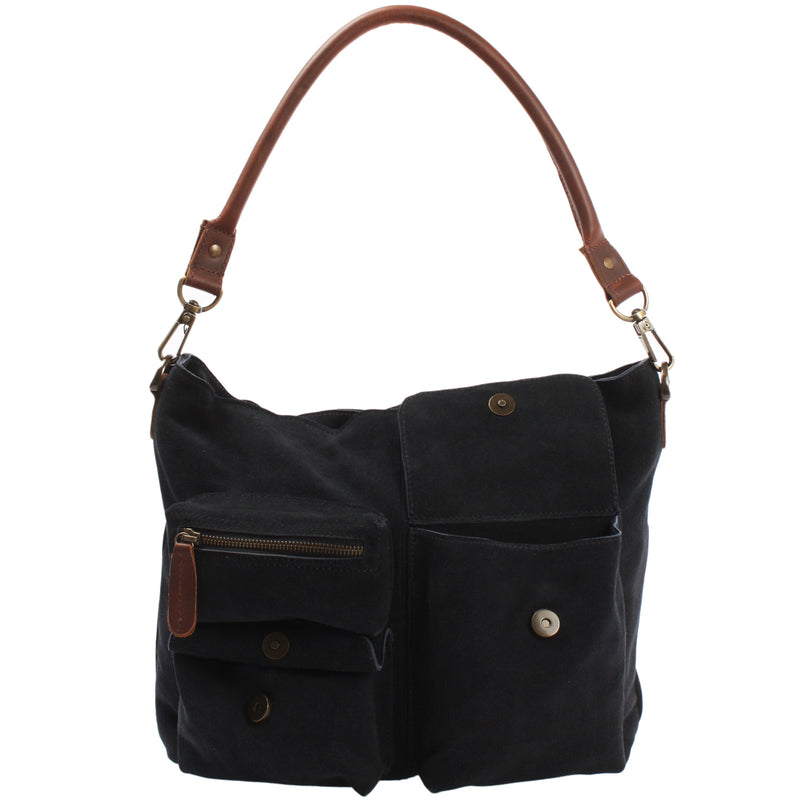 Leconi Schultertasche Umhängetasche Ledertasche Veloursleder anthrazit LE0039 Neueste Stile