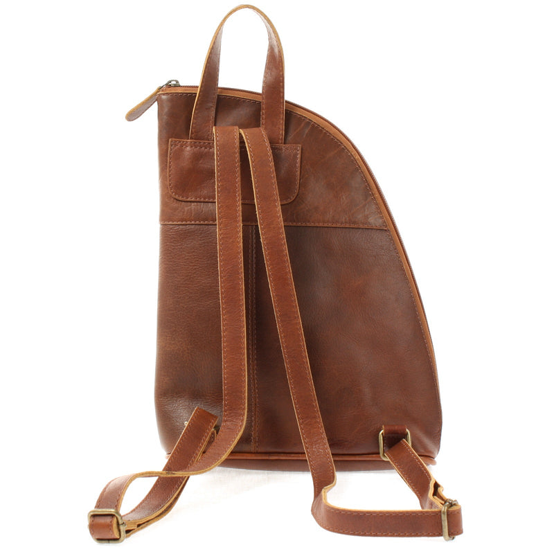 Leconi kleiner Rucksack Lederrucksack Freizeitrucksack Damen Leder braun LE1032 Bis zu 60% Rabatt