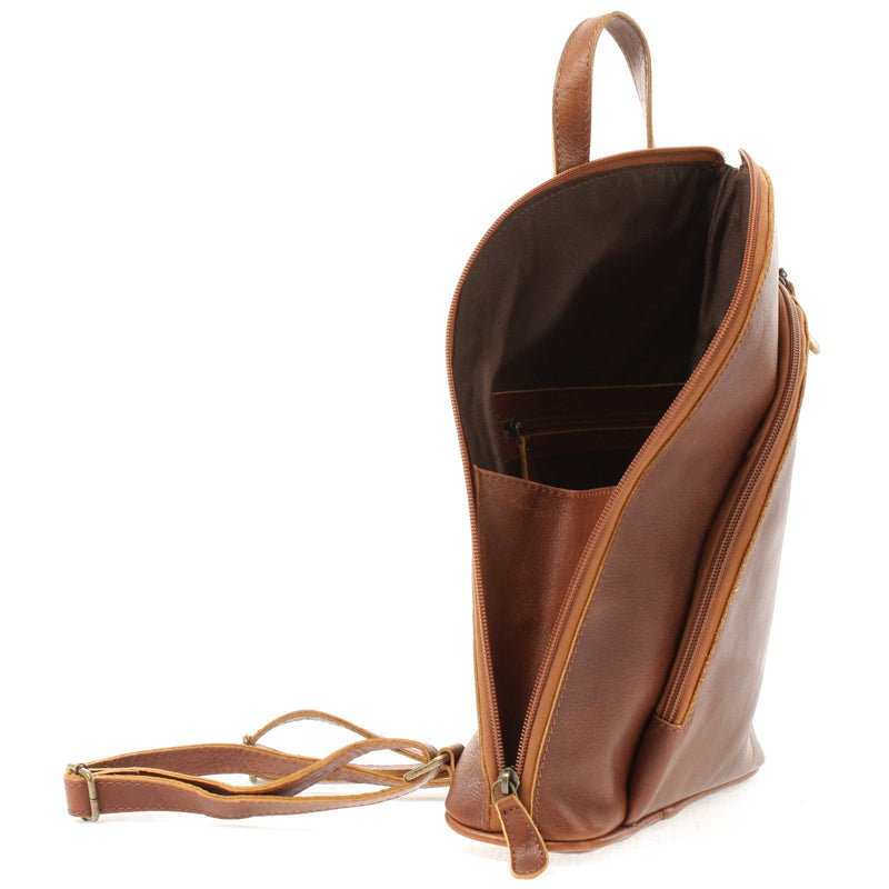 Leconi kleiner Rucksack Lederrucksack Freizeitrucksack Damen Leder braun LE1032 Bis zu 60% Rabatt
