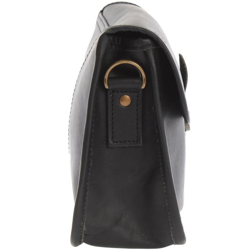 Leconi kleine Schultertasche Umhängetasche Leder Rindsleder schwarz LE3041 Bis zu 65% Rabatt