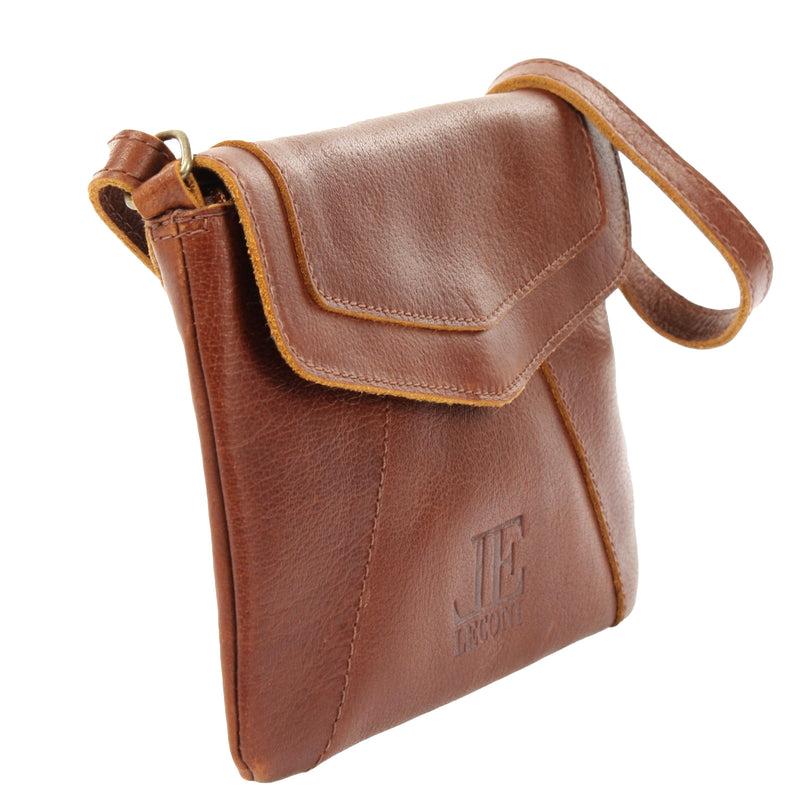 Leconi kleine Umhängetasche Ledertasche Damentasche Schultertasche Leder braun LE3078 Nur für heute