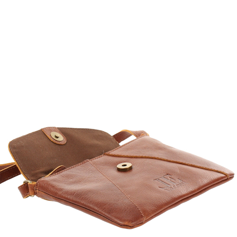 Leconi kleine Umhängetasche Ledertasche Damentasche Schultertasche Leder braun LE3078 Nur für heute