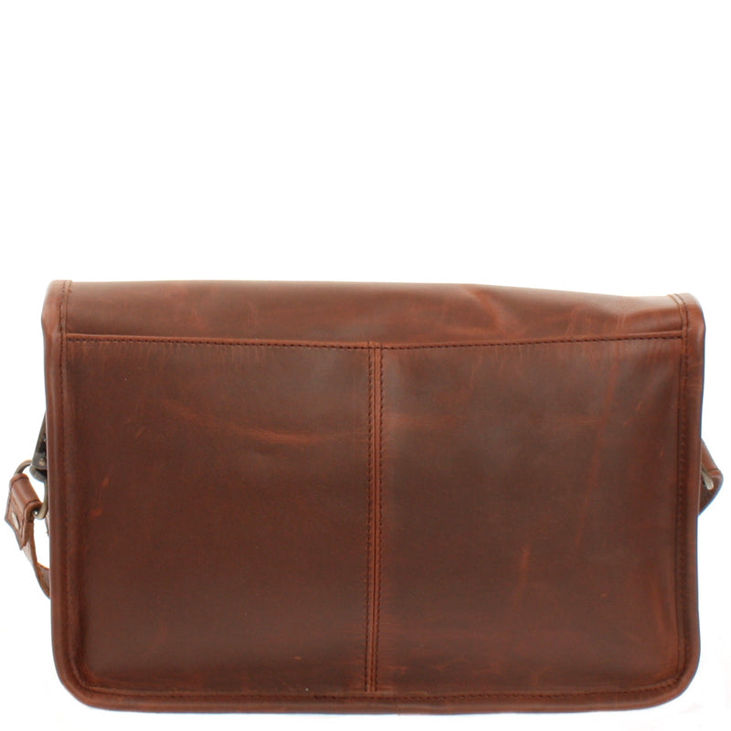Leconi Schultertasche Umhängetasche Damen Leder gewachstes Rindsleder braun LE3044 Sonderangebot der Fabrik