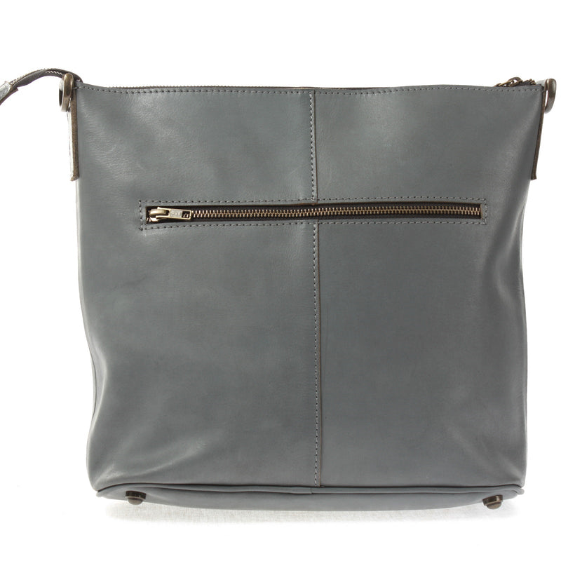 Leconi Umhängetasche Schultertasche Damentasche Ledertasche Leder graublau LE3067 Vierteljährliche Förderung