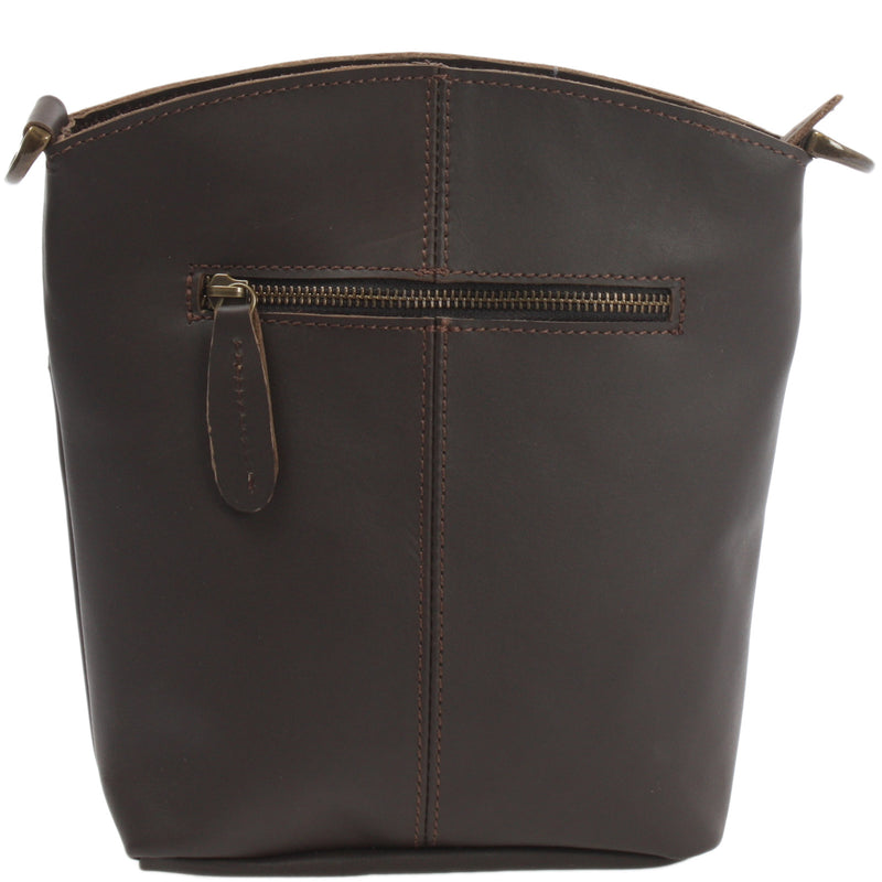Leconi kleine Umhängetasche Schultertasche Freizeittasche Leder dunkelbraun LE3049 Bis zu 55% Rabatt