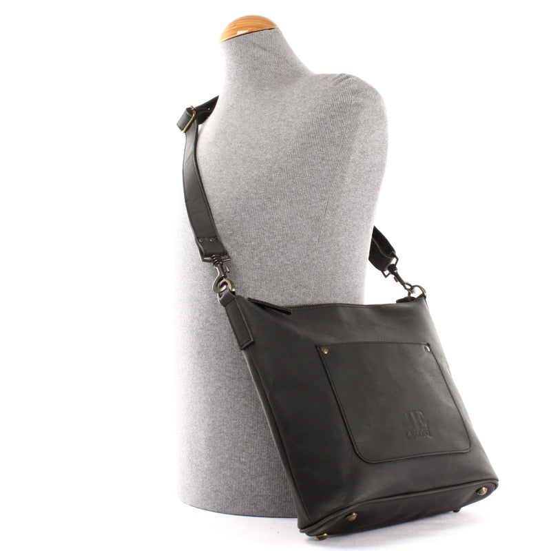 Leconi Umhängetasche Schultertasche Damentasche Ledertasche Leder schwarz LE3067 Discount Store für neue Produkte