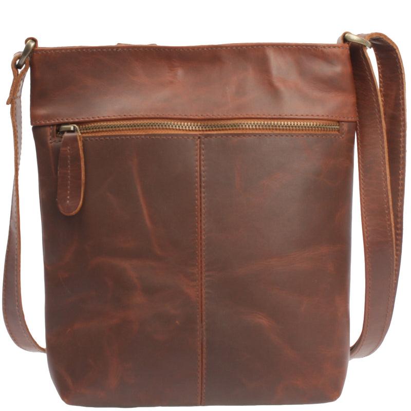 Leconi Umhängetasche Schultertasche Damen Herren Used Look Leder braun LE3072 Nur noch ein Tag übrig
