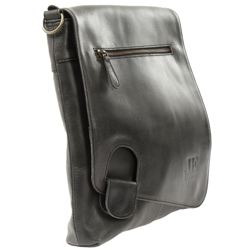 Leconi Umhängetasche Ledertasche Damen Schultertasche Leder dunkelgrau LE3073 Riesige Rabatte