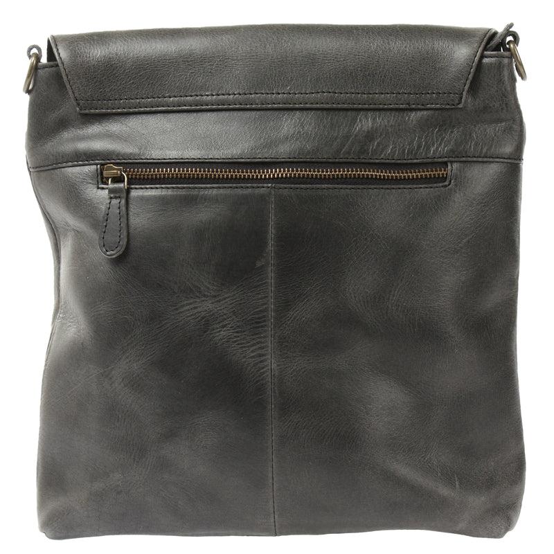 Leconi Umhängetasche Ledertasche Damen Schultertasche Leder dunkelgrau LE3073 Riesige Rabatte
