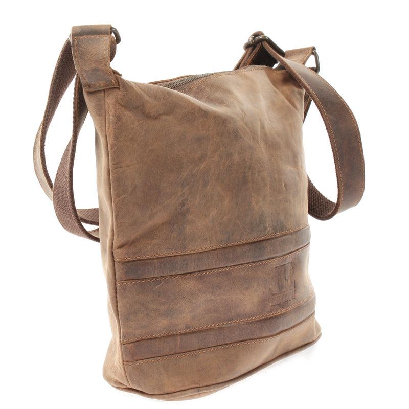 Leconi Umhängetasche Schultertasche Damentasche Ledertasche Leder vintage-braun LE3076 50% Rabatt mit kostenlosem Versand