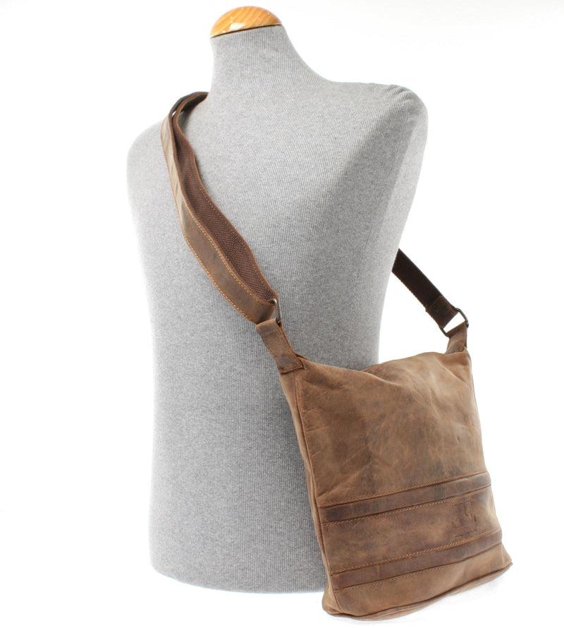 Leconi Umhängetasche Schultertasche Damentasche Ledertasche Leder vintage-braun LE3076 50% Rabatt mit kostenlosem Versand