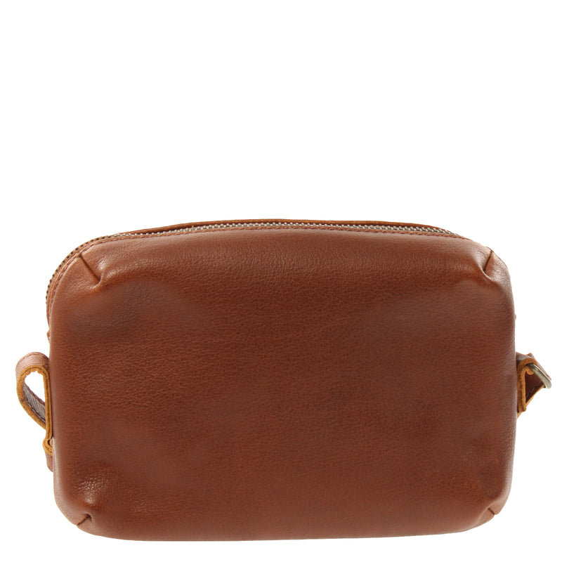 Leconi kleine Umhängetasche Ledertasche Damentasche Schultertasche Leder braun LE3080 Kostenloser Versand international