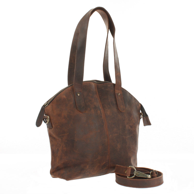 Leconi Shopper Schultertasche Damen Handtasche Ledertasche Henkeltasche Leder schlamm LE0060 2025