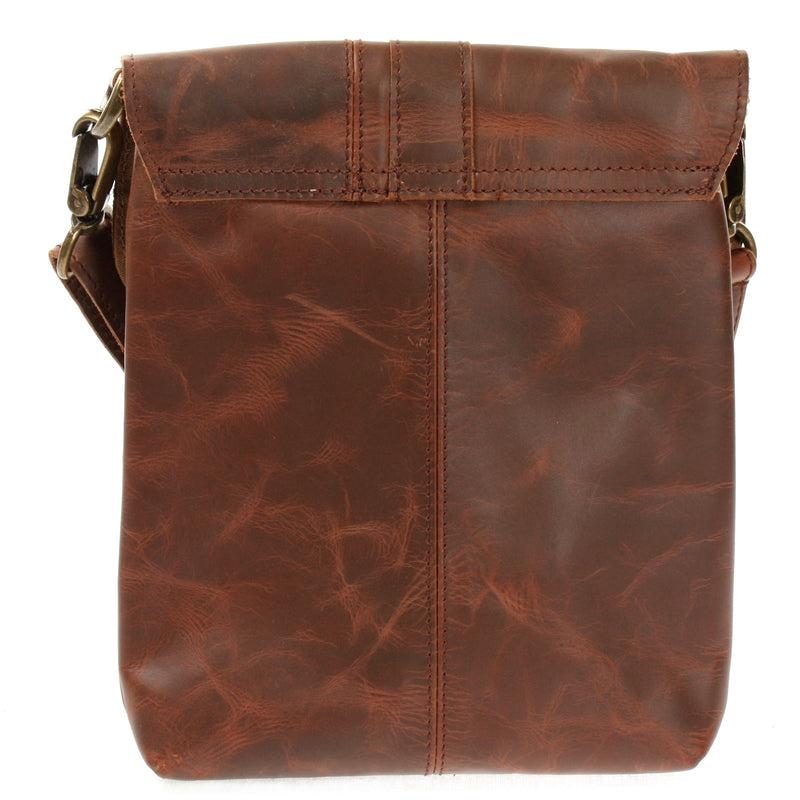 Leconi kleine Umhängetasche Damentasche Herrentasche Ledertasche braun LE3033 Outlet
