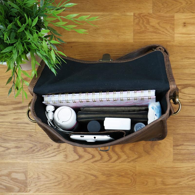Leconi kleine Schultertasche Umhängetasche Leder Leder schlamm LE3041 Verkauf
