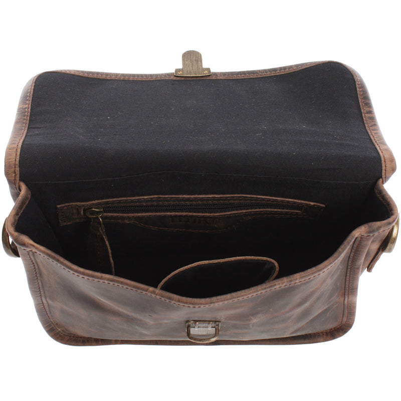 Leconi kleine Schultertasche Umhängetasche Leder Leder schlamm LE3041 Verkauf