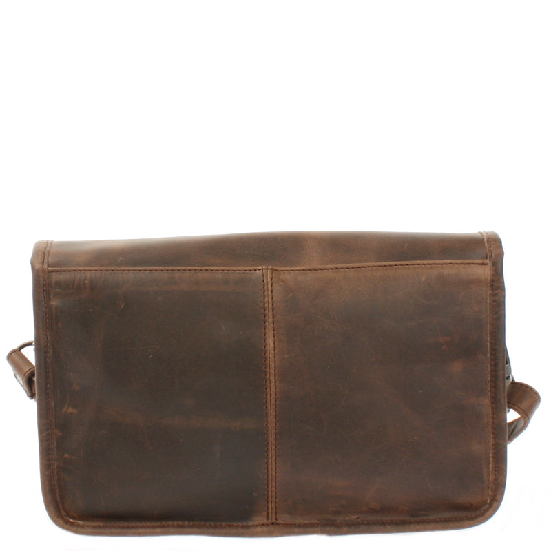 Leconi Schultertasche Umhängetasche Damen Leder gewachstes Rindsleder schlamm LE3044 Angebote