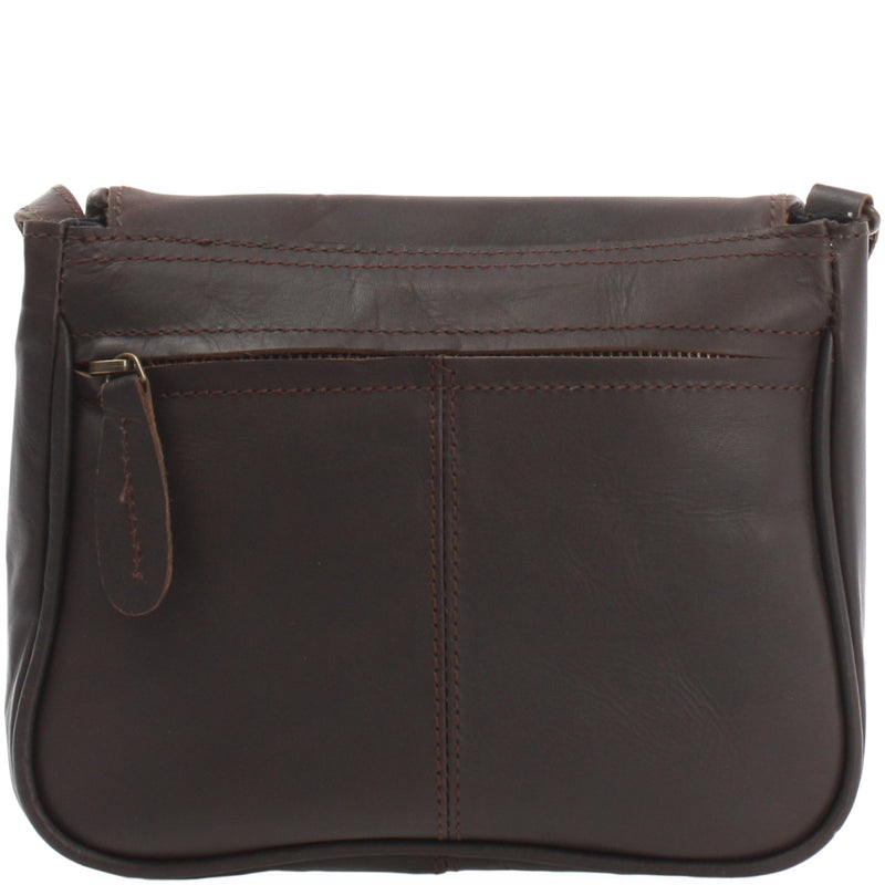 Leconi kleine Umhängetasche Ledertasche Leder dunkelbraun LE3047 Schlussverkauf