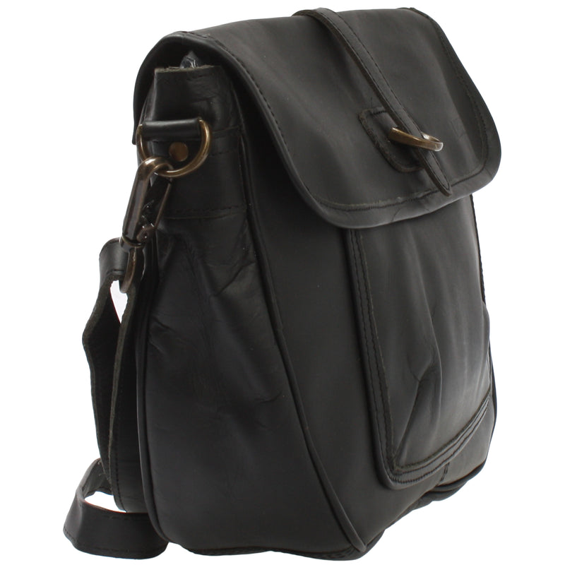 Leconi Umhängetasche Damen Schultertasche Damentasche Handtasche Leder schwarz LE3053 Limitierter Zeitrabatt