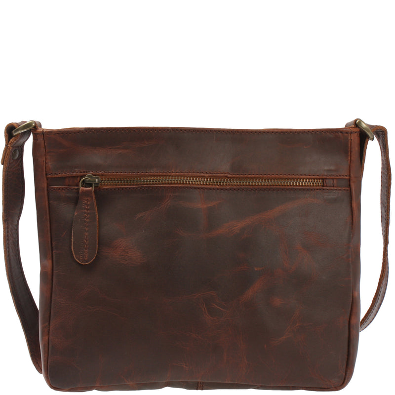 Leconi Umhängetasche Schultertasche Freizeittasche Leder braun LE3058 Fabrik Onlineshop