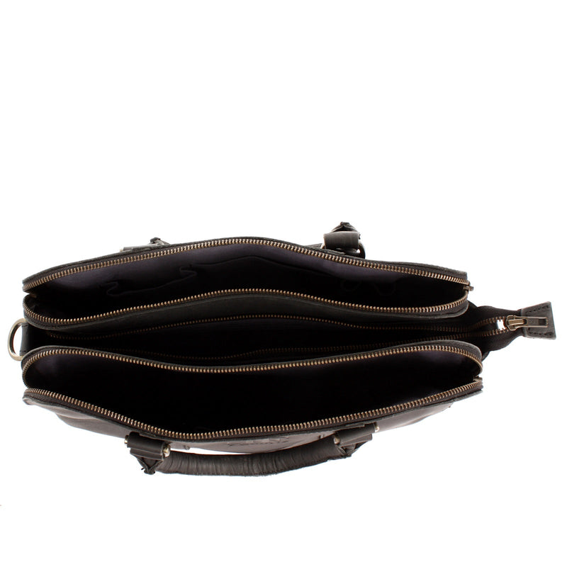 Leconi Umhängetasche Schultertasche Henkeltasche Damentasche Aktentasche Buisnesstasche Leder schwarz LE3065 Sonderangebot