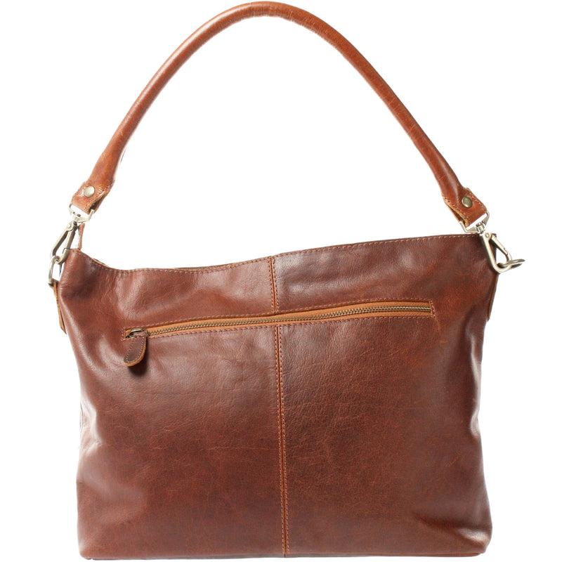 Leconi Schultertasche Umhängetasche Ledertasche Leder Damen braun LE0062 Rabatt