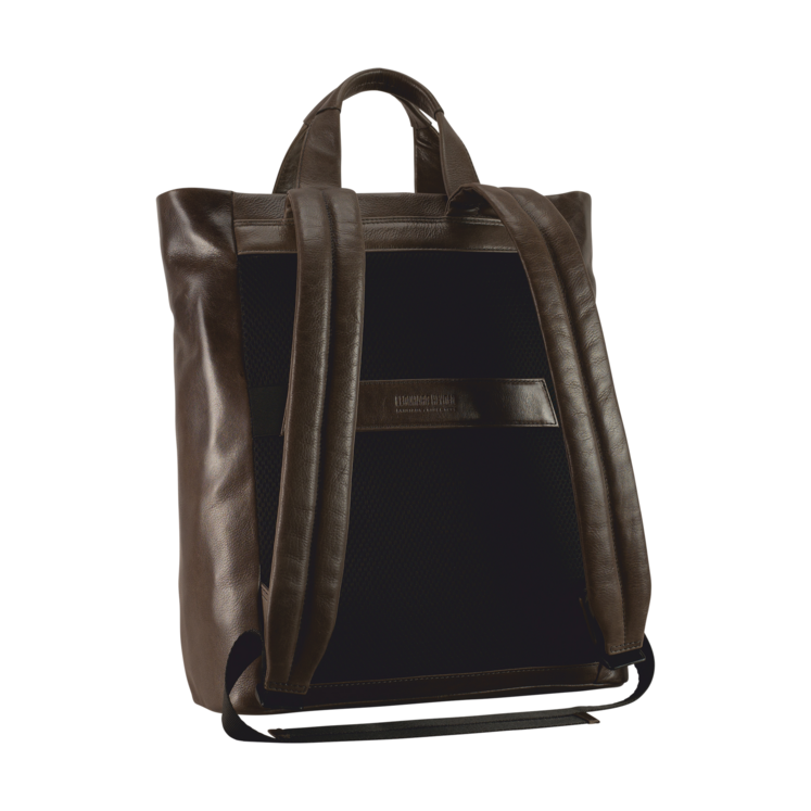 Leonhard Heyden Porto Tote Bag / Rucksack Graubraun Speichern exportieren