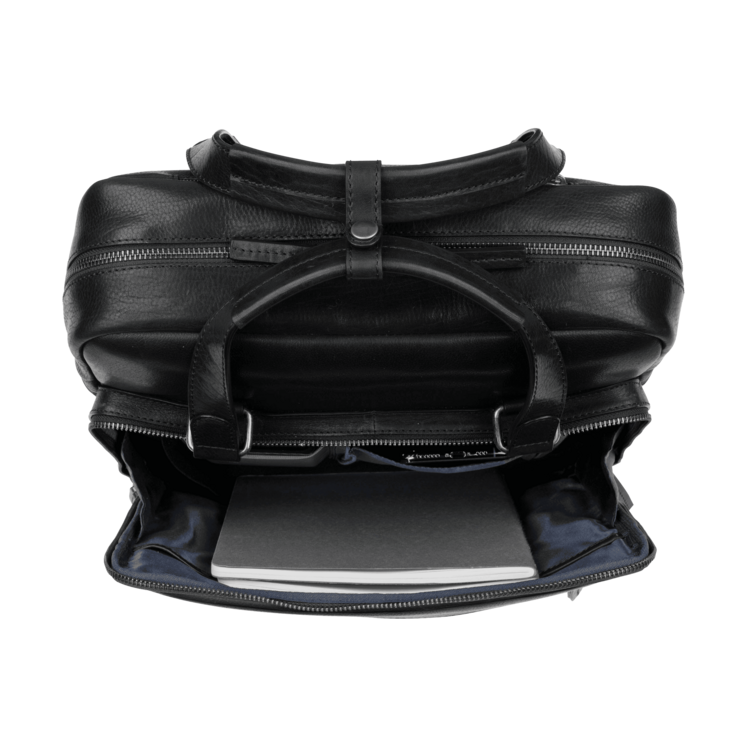 Leonhard Heyden Roma Kurzgrifftasche/Rucksack Schwarz Kostenloser Versand international