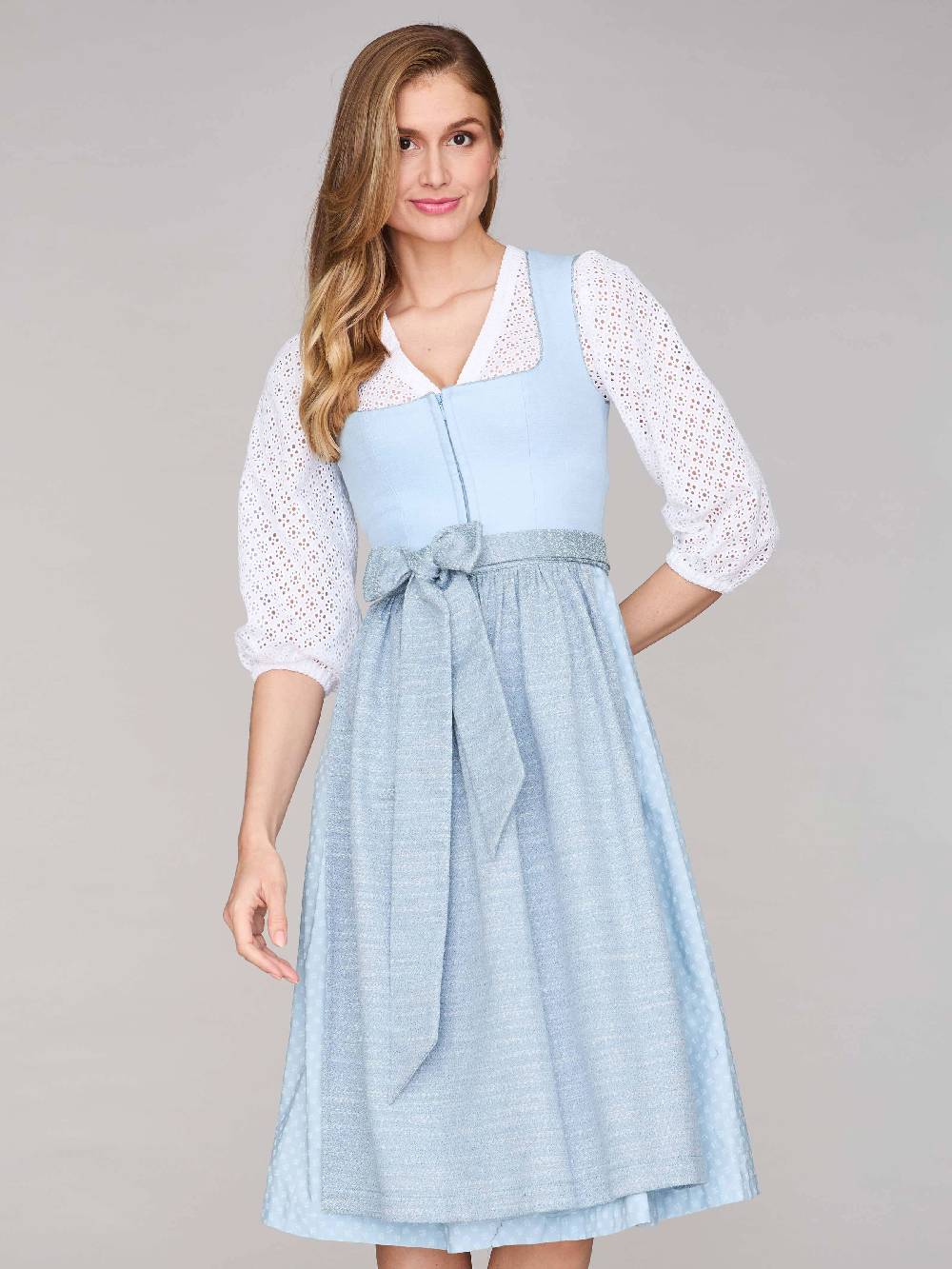 Limberry Cremeweiße Dirndlbluse mit 3/4 Arm - LENI Große Rabatte