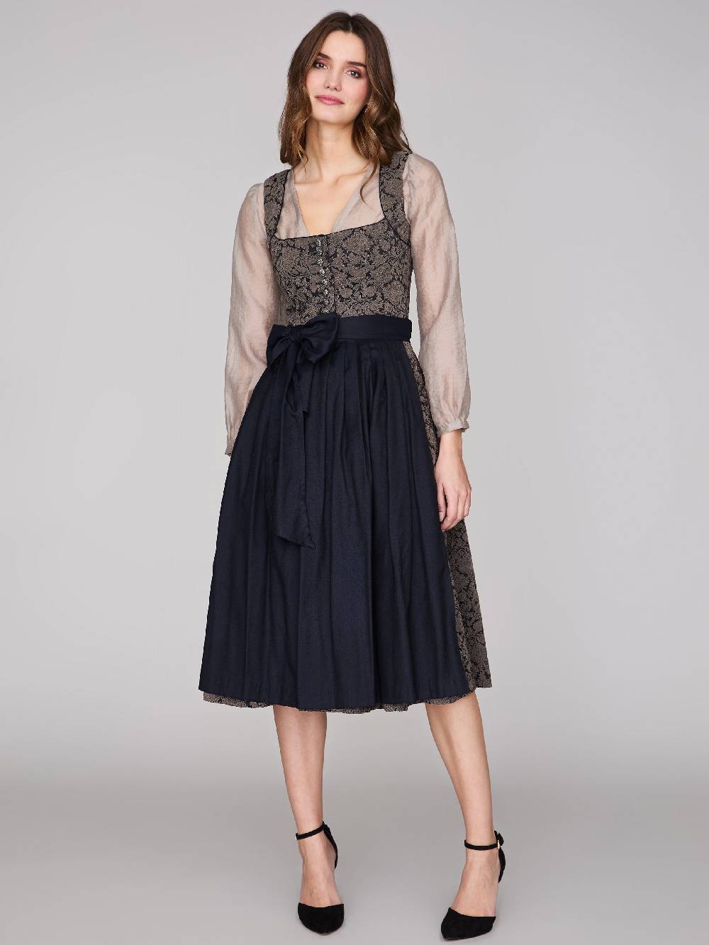 Limberry Schwarz gemustertes Dirndl - HEDI BLACK FOLKLORE Bestseller