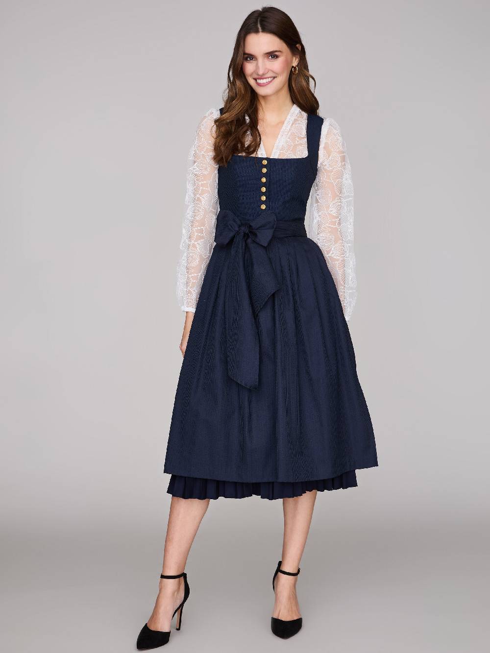 Limberry Royalblaues Dirndl mit plissiertem Rock - HEDI PLISSEE ROYAL BLUE Saisonale Angebote