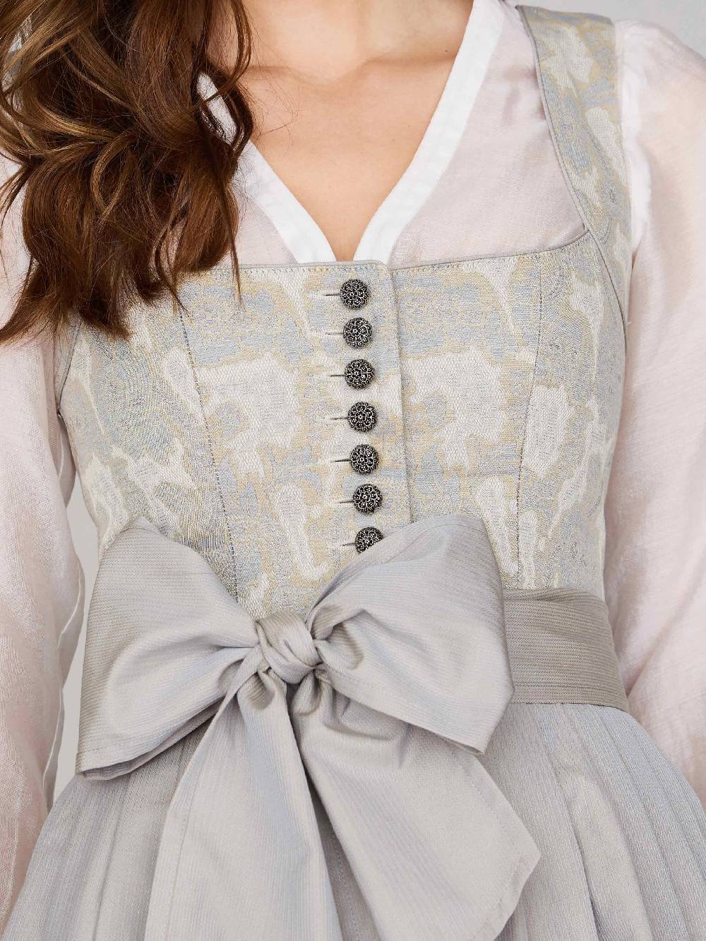 Limberry Gemustertes Dirndl in Greige - HEDI GREIGE FOLKLORE Räumungsverkauf
